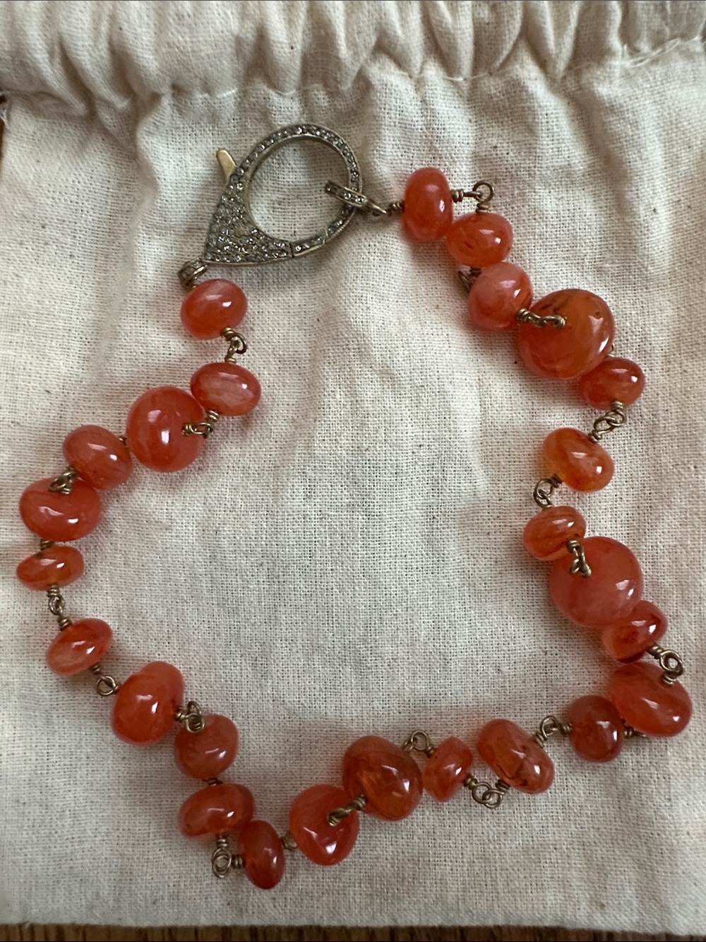The Woods Fine Jewelry Handcrafted Carnelian Bead Necklace